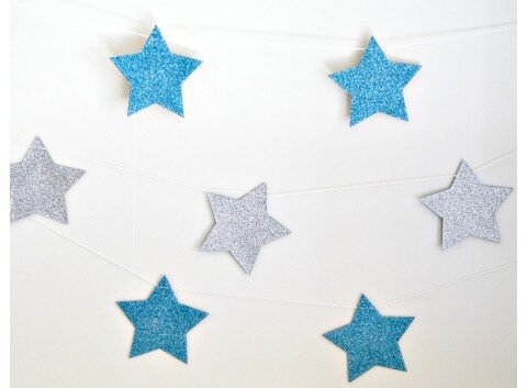 Guirnalda Estrellas Azul/Oro