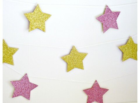 Guirnalda Estrellas Rosa/Oro