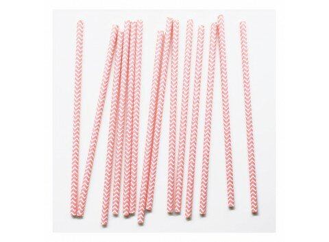 Pajitas de Papel Chevron Rosa