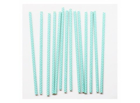 Pajitas de Papel Chevron Mint
